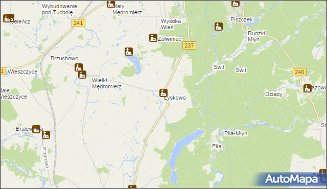 mapa Łyskowo gmina Gostycyn, Łyskowo gmina Gostycyn na mapie Targeo