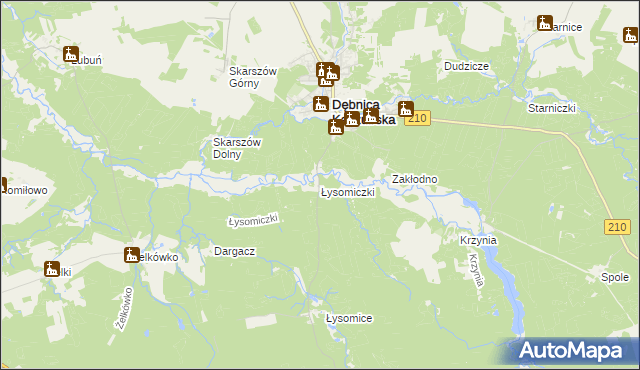 mapa Łysomiczki, Łysomiczki na mapie Targeo