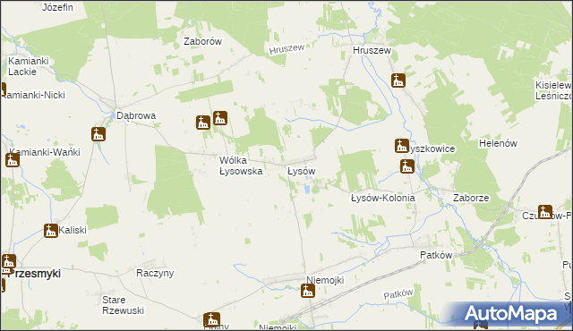 mapa Łysów gmina Przesmyki, Łysów gmina Przesmyki na mapie Targeo