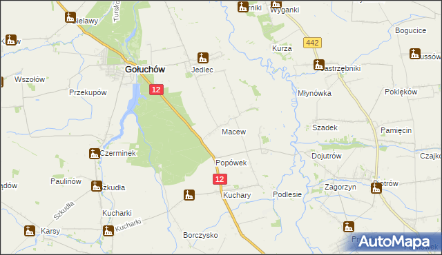 mapa Macew, Macew na mapie Targeo