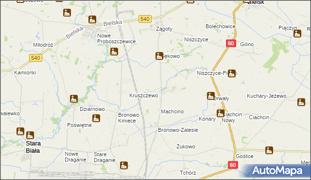 mapa Machcinko, Machcinko na mapie Targeo