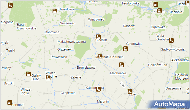 mapa Machnatka-Parcela, Machnatka-Parcela na mapie Targeo