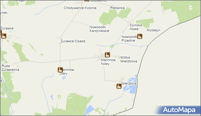 mapa Machnów Nowy, Machnów Nowy na mapie Targeo