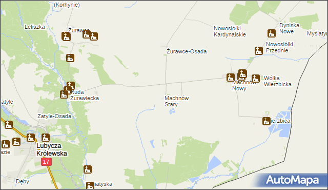 mapa Machnów Stary, Machnów Stary na mapie Targeo