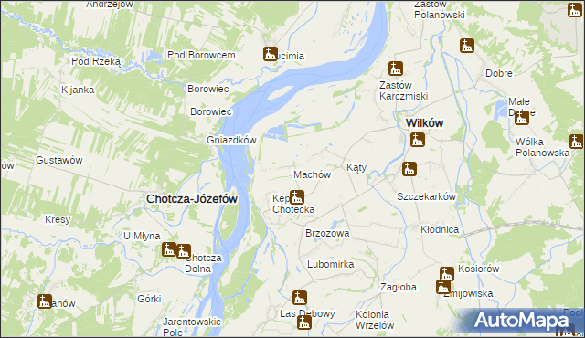 mapa Machów, Machów na mapie Targeo