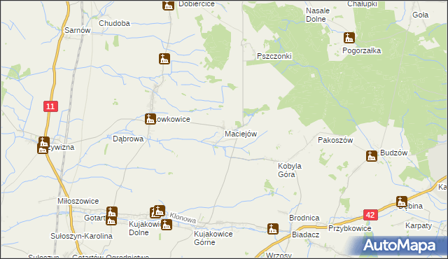 mapa Maciejów gmina Kluczbork, Maciejów gmina Kluczbork na mapie Targeo