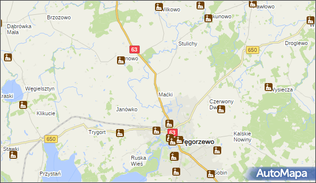 mapa Maćki, Maćki na mapie Targeo