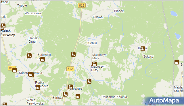 mapa Macoszyn Mały, Macoszyn Mały na mapie Targeo