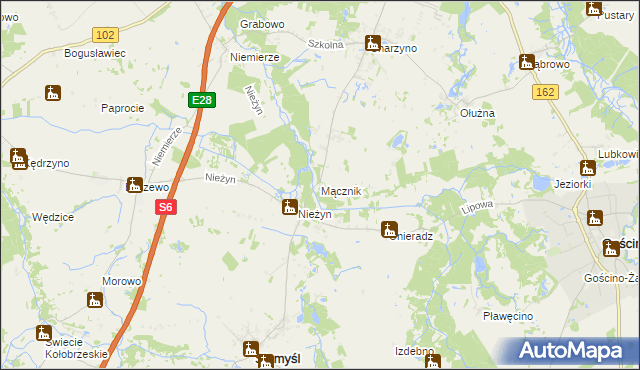 mapa Mącznik gmina Siemyśl, Mącznik gmina Siemyśl na mapie Targeo