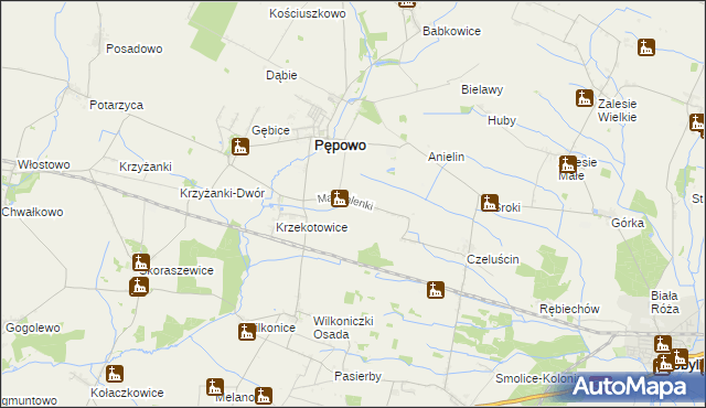 mapa Magdalenki gmina Pępowo, Magdalenki gmina Pępowo na mapie Targeo