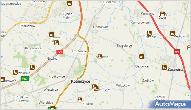 mapa Magnice, Magnice na mapie Targeo