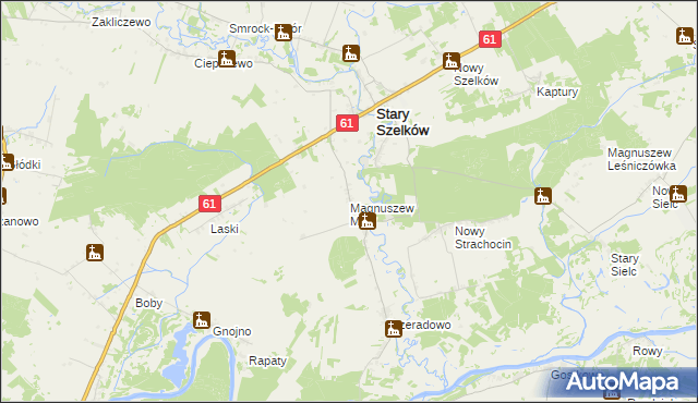 mapa Magnuszew Mały, Magnuszew Mały na mapie Targeo