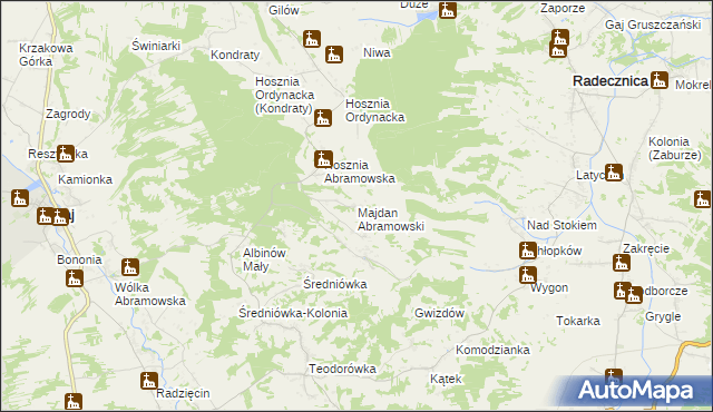 mapa Majdan Abramowski, Majdan Abramowski na mapie Targeo