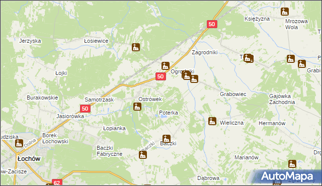 mapa Majdan gmina Łochów, Majdan gmina Łochów na mapie Targeo