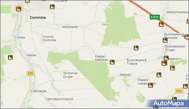 mapa Majdan Mętowski, Majdan Mętowski na mapie Targeo