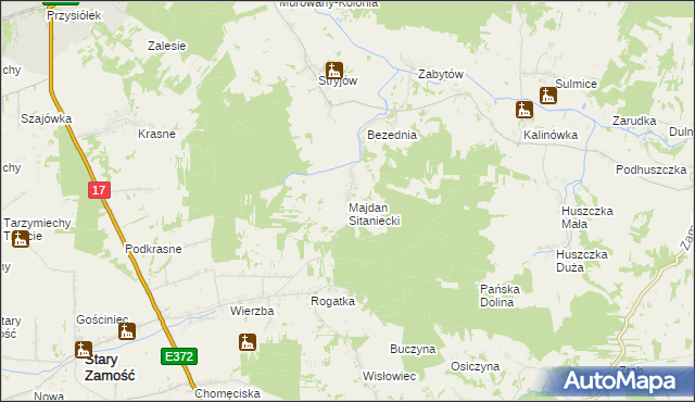 mapa Majdan Sitaniecki, Majdan Sitaniecki na mapie Targeo