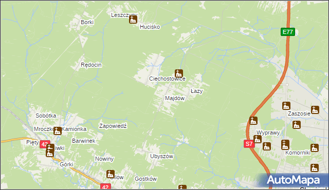 mapa Majdów, Majdów na mapie Targeo