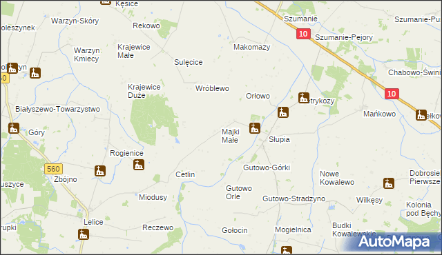 mapa Majki Małe, Majki Małe na mapie Targeo