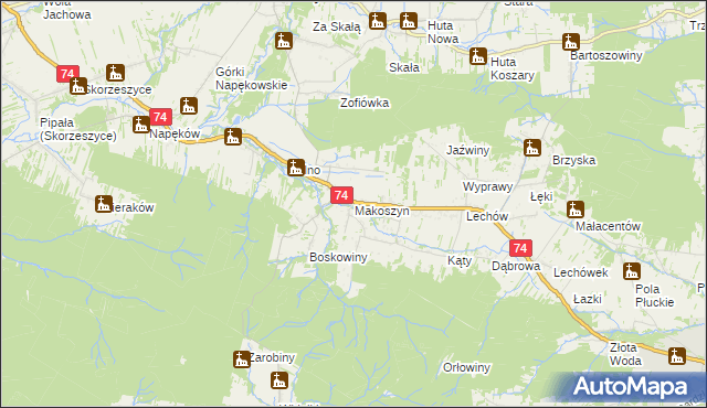 mapa Makoszyn, Makoszyn na mapie Targeo