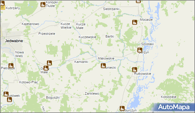 mapa Makowskie, Makowskie na mapie Targeo