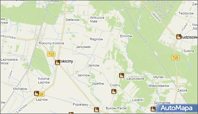 mapa Maksymilianów gmina Rokiciny, Maksymilianów gmina Rokiciny na mapie Targeo