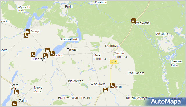 mapa Mała Komorza, Mała Komorza na mapie Targeo