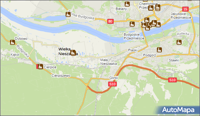 mapa Mała Nieszawka, Mała Nieszawka na mapie Targeo