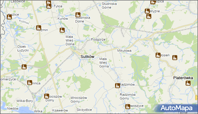 mapa Mała Wieś Górna, Mała Wieś Górna na mapie Targeo