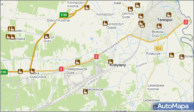 mapa Małaszewicze Małe, Małaszewicze Małe na mapie Targeo