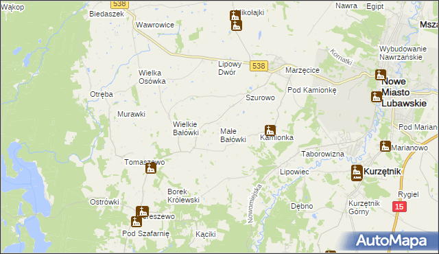 mapa Małe Bałówki, Małe Bałówki na mapie Targeo