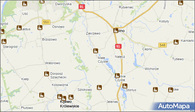 mapa Małe Czyste, Małe Czyste na mapie Targeo