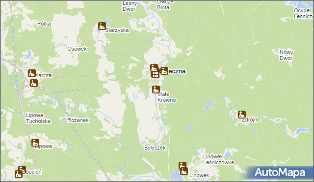 mapa Małe Krówno, Małe Krówno na mapie Targeo