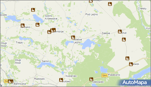 mapa Małe Leźno, Małe Leźno na mapie Targeo