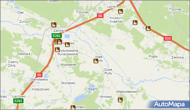mapa Małe Rudy, Małe Rudy na mapie Targeo