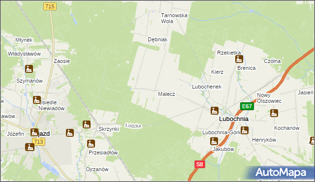 mapa Małecz, Małecz na mapie Targeo