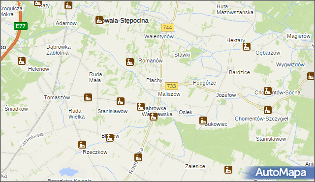 mapa Maliszów, Maliszów na mapie Targeo