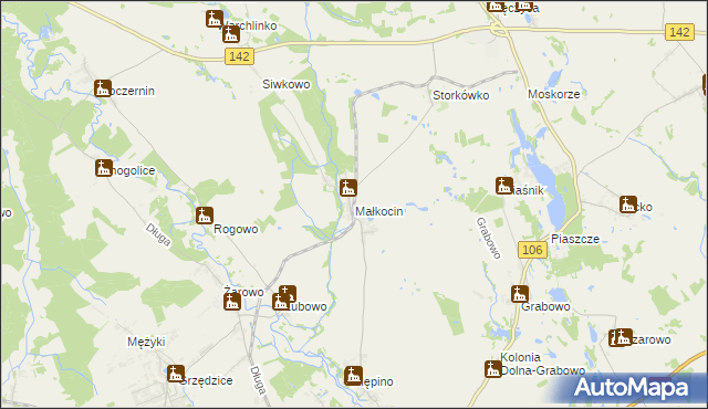 mapa Małkocin, Małkocin na mapie Targeo