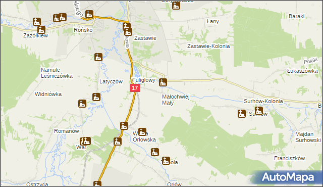 mapa Małochwiej Mały, Małochwiej Mały na mapie Targeo