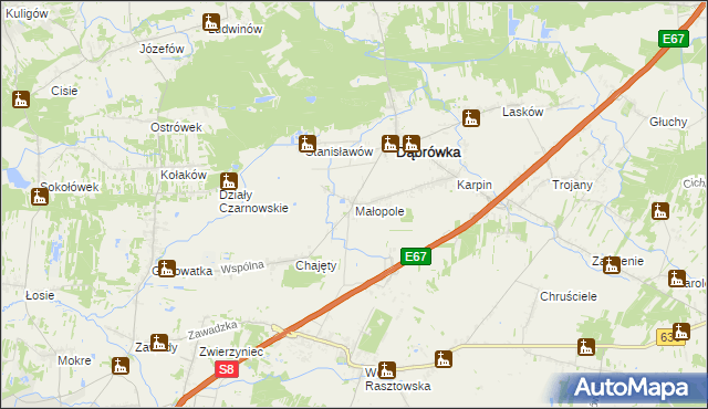 mapa Małopole, Małopole na mapie Targeo