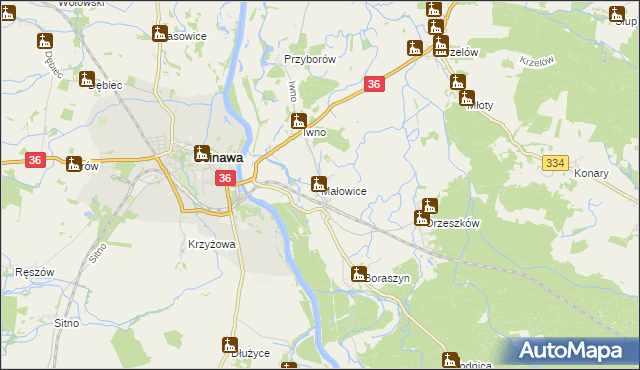 mapa Małowice, Małowice na mapie Targeo