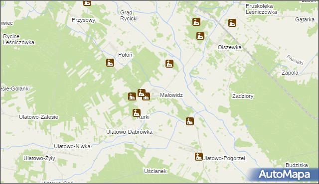 mapa Małowidz, Małowidz na mapie Targeo