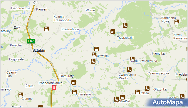 mapa Małowista, Małowista na mapie Targeo