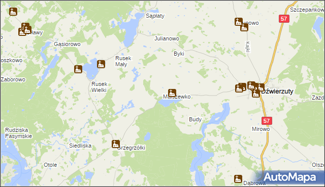 mapa Małszewko, Małszewko na mapie Targeo