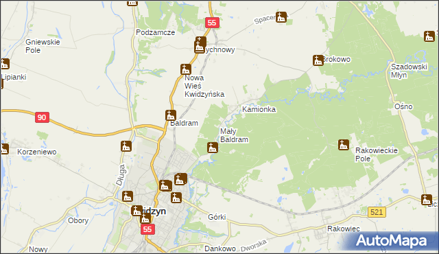 mapa Mały Baldram, Mały Baldram na mapie Targeo