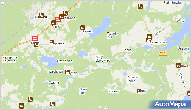 mapa Mały Bukowiec, Mały Bukowiec na mapie Targeo