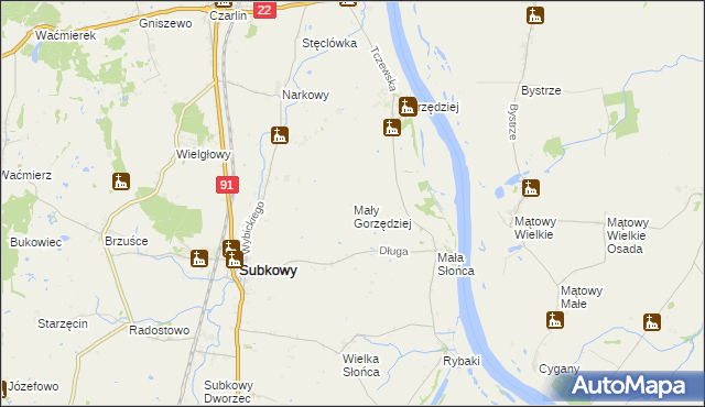 mapa Mały Gorzędziej, Mały Gorzędziej na mapie Targeo