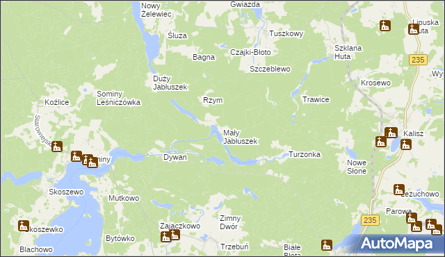 mapa Mały Jabłuszek, Mały Jabłuszek na mapie Targeo