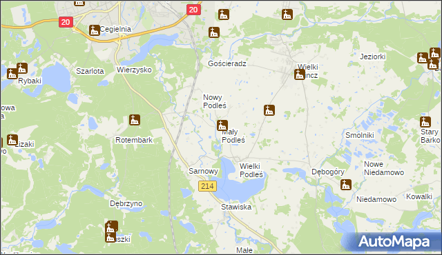 mapa Mały Podleś, Mały Podleś na mapie Targeo