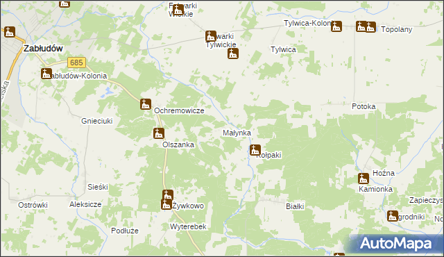 mapa Małynka, Małynka na mapie Targeo