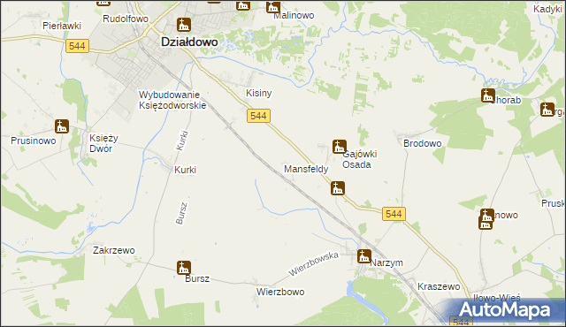 mapa Mansfeldy, Mansfeldy na mapie Targeo